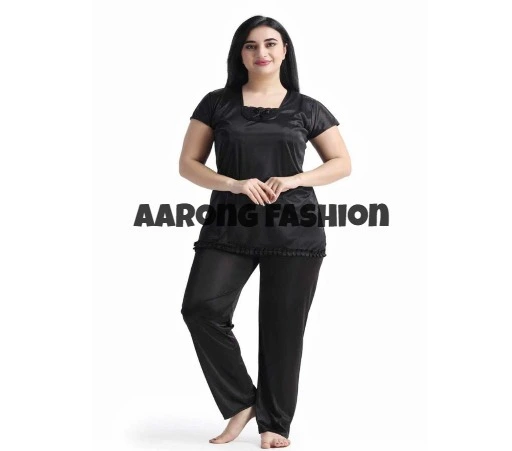 Aarongfashion Nightwear Collection two part Black