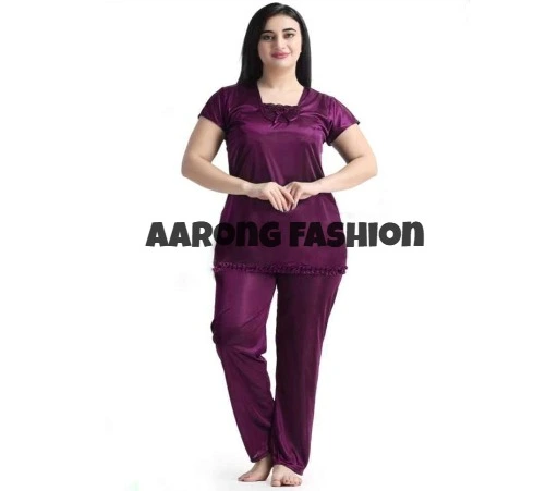 Aarongfashion Nightwear Collection two part Purple