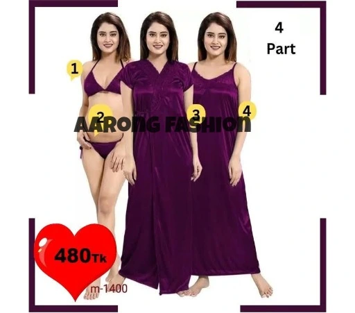 Aarongfashion-Nightwear-Collection-ওল্ড-ফোর-পার্ট-Purple