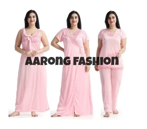 Aarongfashion Nightwear Collection নিউ ফোর পার্ট Light Pink