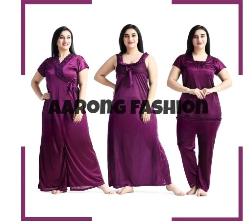 Aarongfashion Nightwear Collection নিউ ফোর পার্ট Purple